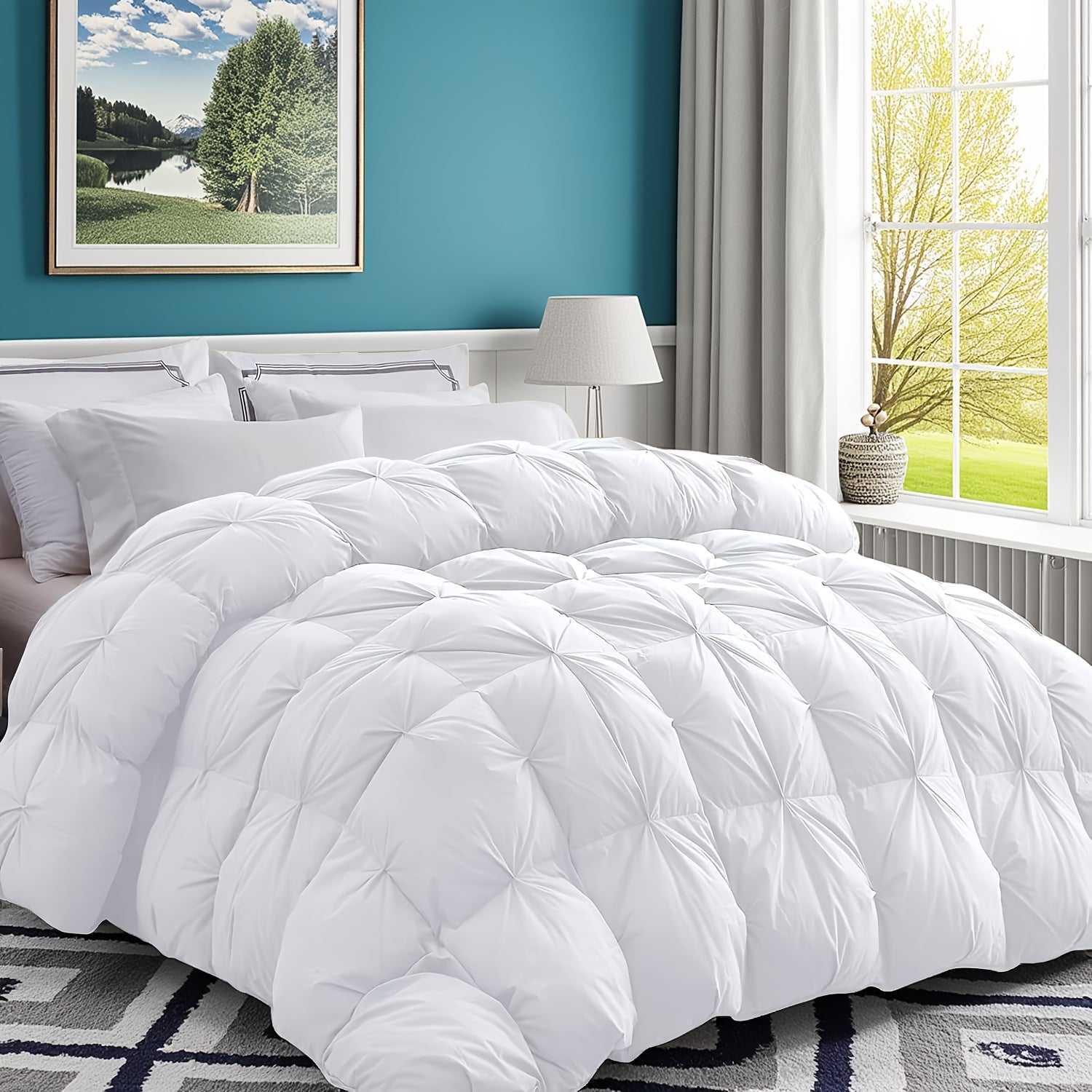 650+ Fill Power Twist Flower Down Feather Comforter Palatial King\u002FCal King\u002FKing\u002FQueen\u002FTwin- Ultra Soft & Breathable, All-Season White Goose Duvet Insert, Multiple Colors & Sizes