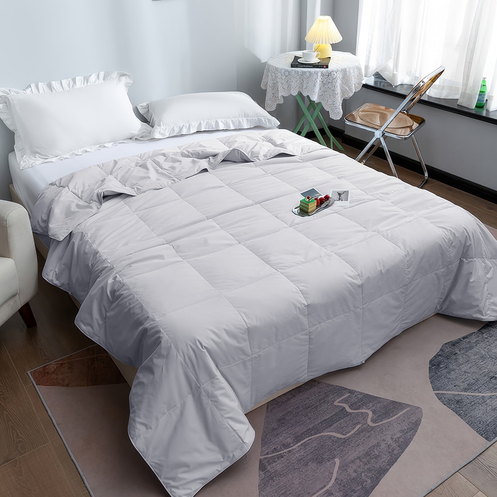 Hotel Series - Shell 100% Egyptian Cotton - Filled 25 Oz White Goose Down Duvet - For Summer - Light And Comfortable (90 X 90\