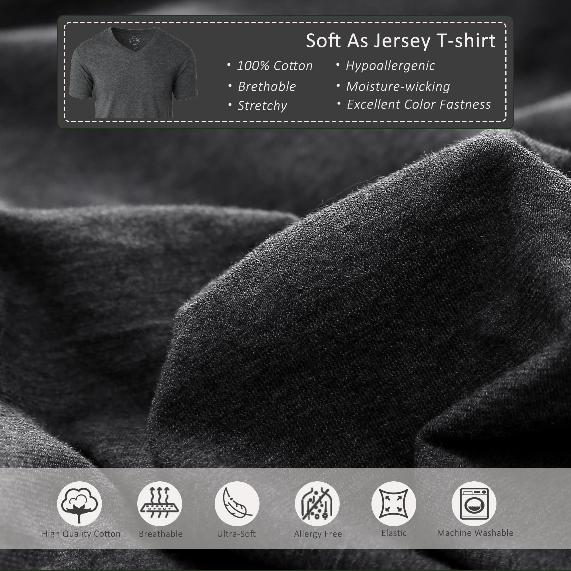 3-Piece Jersey Knit Duvet Cover Set ( 1*Duvet Cover + 1\u002F2*Pillowcases, Without Core) - 100% T-Shirt Cotton, Ultra-Soft,Luxury Zipper Duvet Cover Set, Machine Washable, Breathable, For Bedroom, Guest Room (T\u002FF\u002FQ\u002FK\u002FCK)