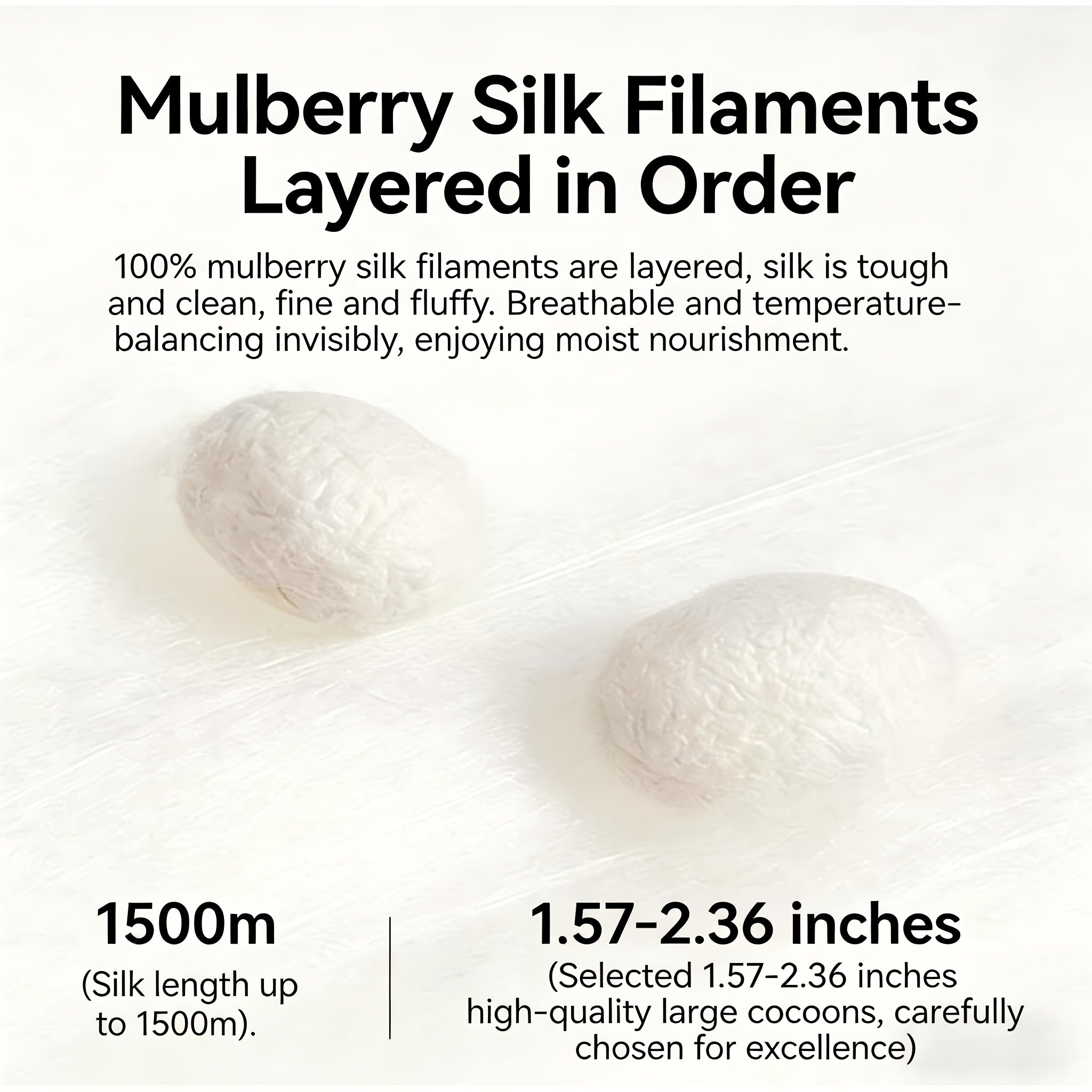 King Mulberry Silk 100% Mulberry Silk Filled Comforter for All Seasons with Natural Coolness - Warm Winter, Cool Summer - White Colour Cloud-Like, Luxury, Ultra Soft, Breathable, Naturally Body-Hugging Mulberry Silk Duvet Insert\u002F Bedding Blanket