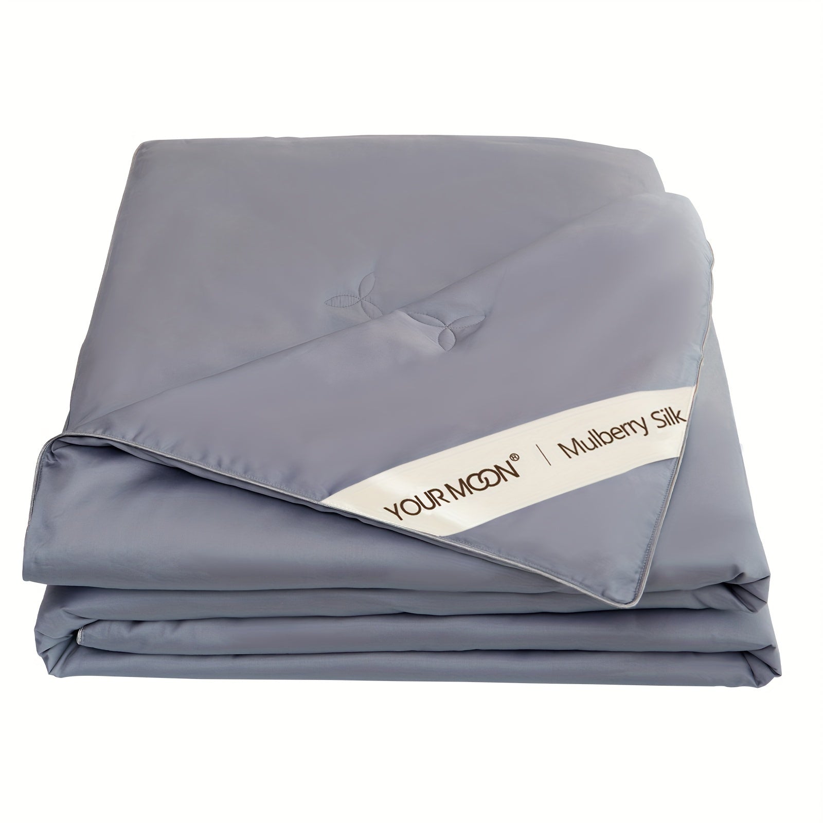 Pure Mulberry Silk Comforter for All Season, Luxury Bedding, Noiseless Egyptian Cotton Shell, Long Strand Silk Fill Duvet(White)