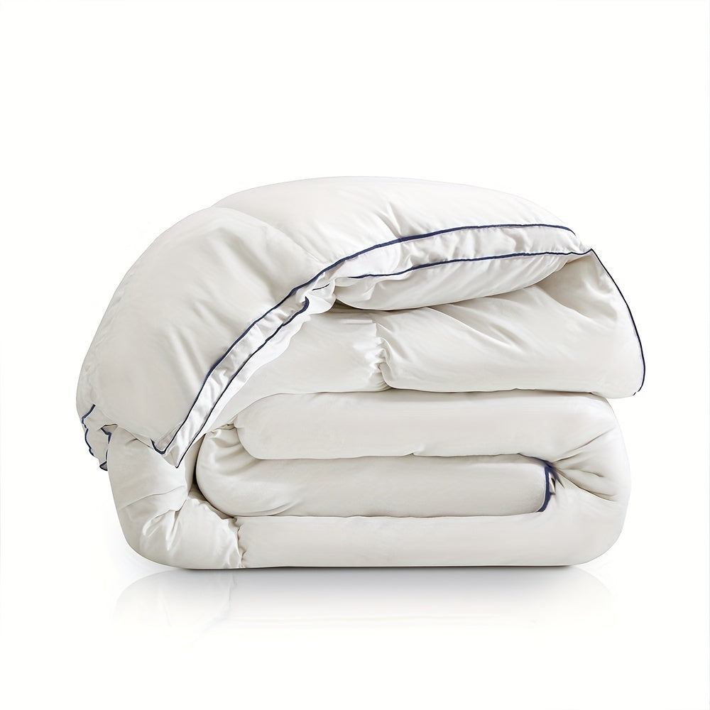 1pc Fluffy 75% White Duck Down Comforter For Winter Duvet Insert With 8 Corner Tabs