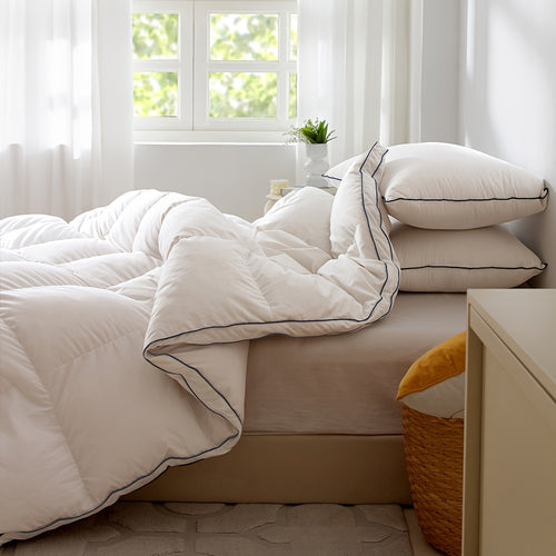 1pc Fluffy 75% White Duck Down Comforter For Winter Duvet Insert With 8 Corner Tabs