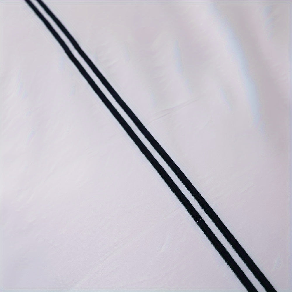 1set-Hotel Collection 500 Thread Count Cotton Sateen Duvet Cover Set, Satin Stitch All Around, Clear Button Closure, Hidden Corner Ties, Available In Multiple Sizes And Color Options