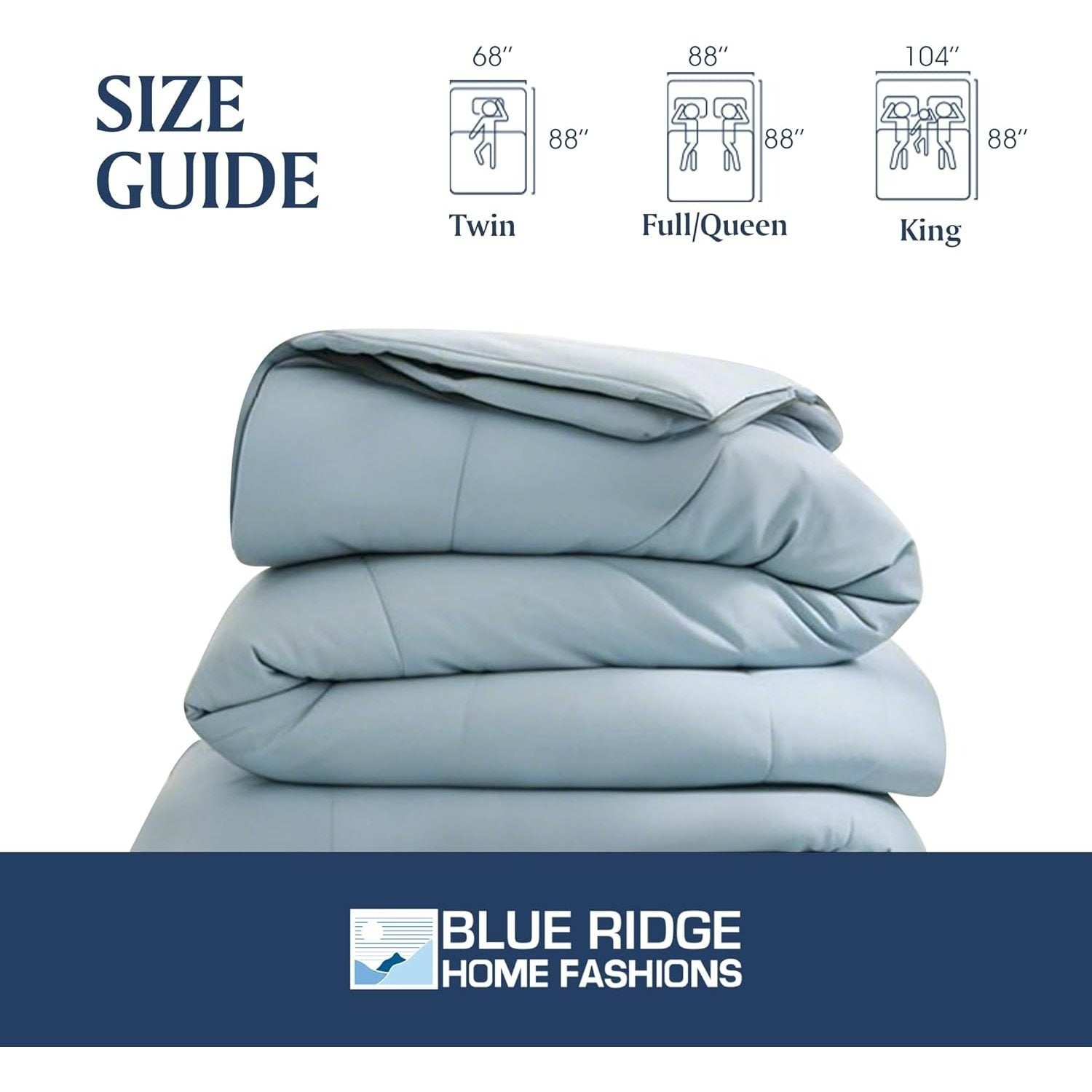 Hotel Grand Feather Down Comforter Queen\u002FKing Size, Corner Tabs, 240 Thread Count, Super Soft 100% Cotton Cover Down Duvet Insert Light Blue Color